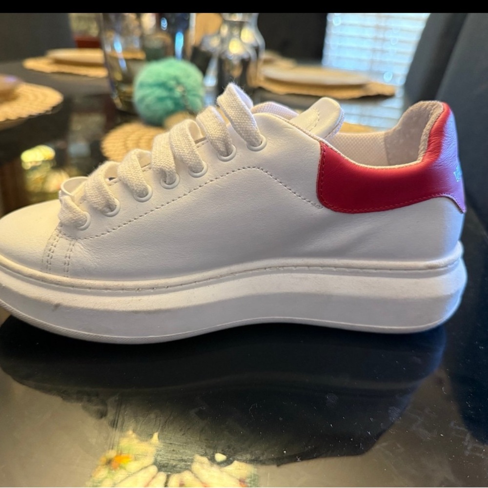 Valentino White and Red Women's Athletic Shoes